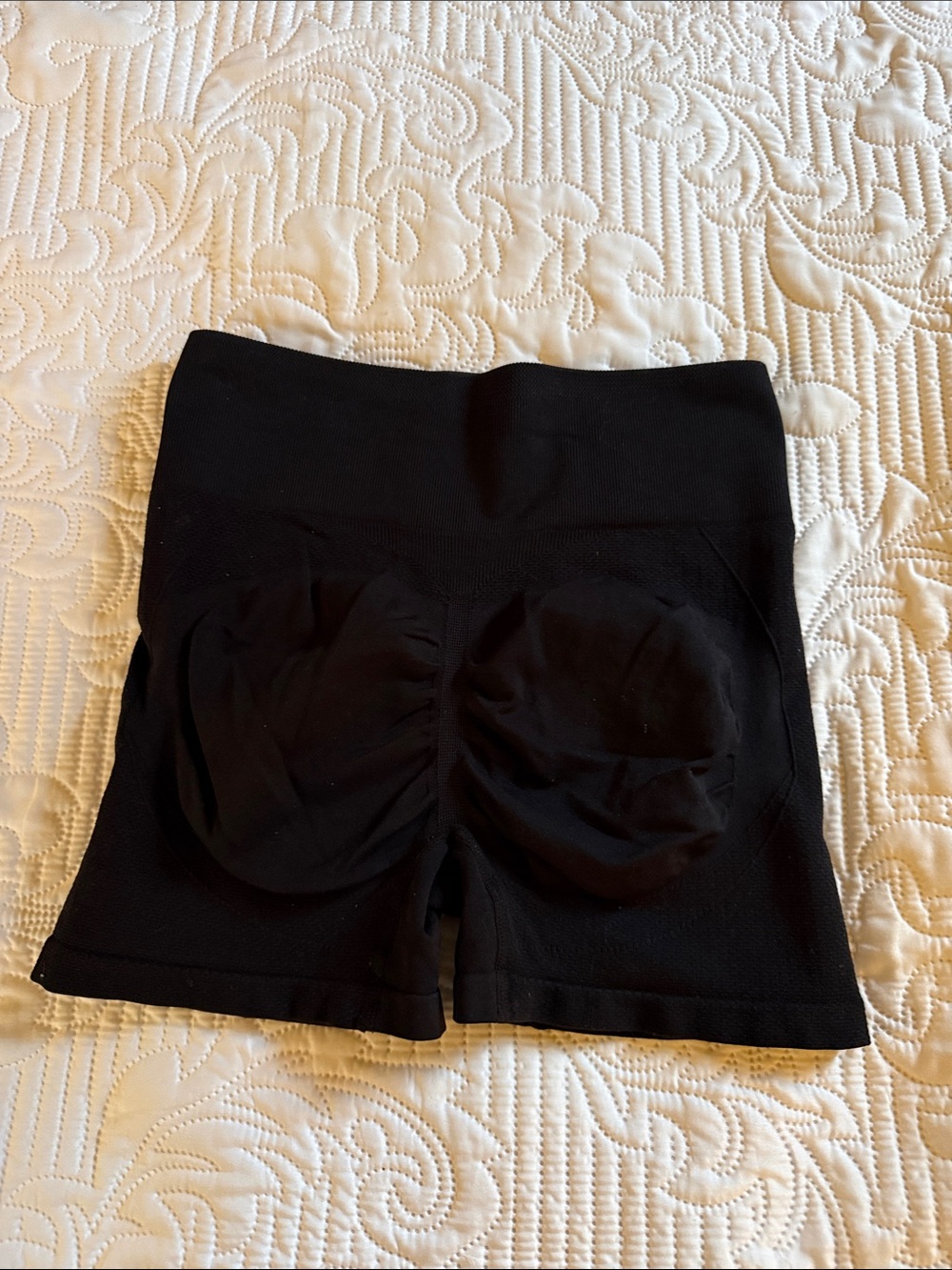 Black Women's High-Waist Shaping workout Shorts